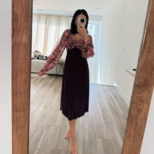 Dressedinlala Floral Polka Dot Dress